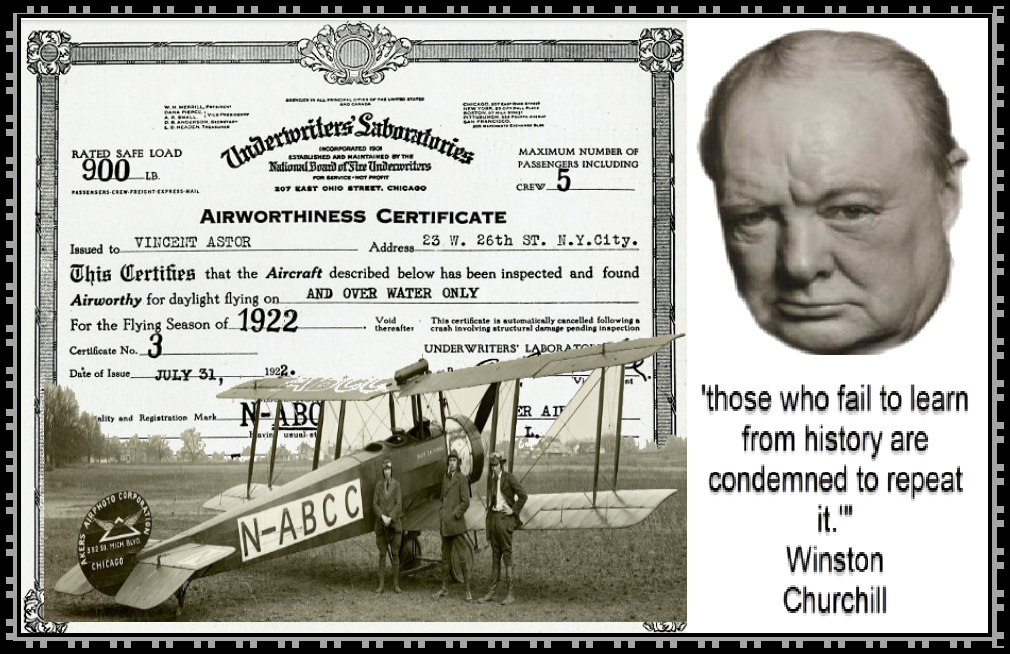 Quote from Winston Churchill and UL certificate.