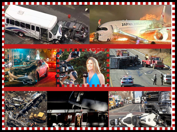 all modes of accidents plus TV coverage