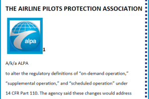 facetious ALPA petition