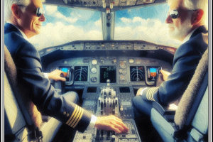 2 senior pilots in the cockpit