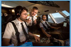 training of pilots in a commercial simulator