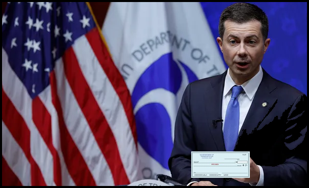 Secretary Buttigieg and check