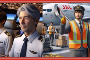JAL pilots and ground crew