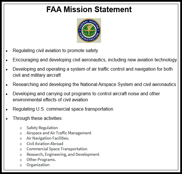 FAA Mission and Activities