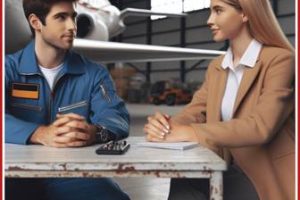 external consultant talking safety with aviation worker