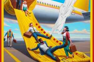 PASSENGERS at risk when another's bag RIPS the CHUTE